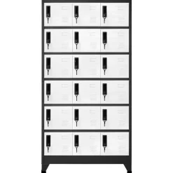 vidaXL Lockerkast 90x40x180 cm staal antracietkleurig en wit