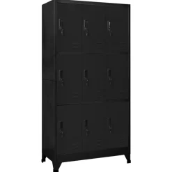 vidaXL Lockerkast 90x45x180 cm staal zwart