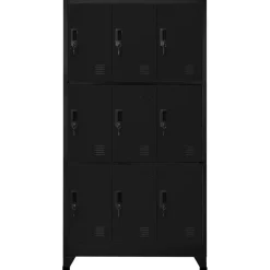 vidaXL Lockerkast 90x45x180 cm staal zwart