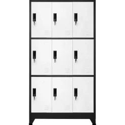 vidaXL Lockerkast 90x45x180 cm staal antracietkleurig en wit