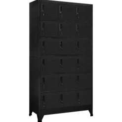vidaXL Lockerkast 90x40x180 cm staal zwart