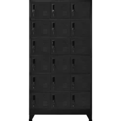 vidaXL Lockerkast 90x40x180 cm staal zwart