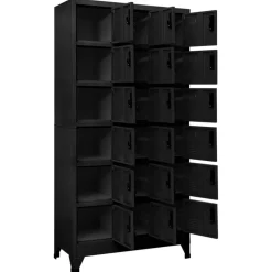 vidaXL Lockerkast 90x40x180 cm staal zwart