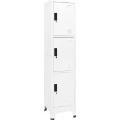 vidaXL Lockerkast 38x45x180 cm staal wit