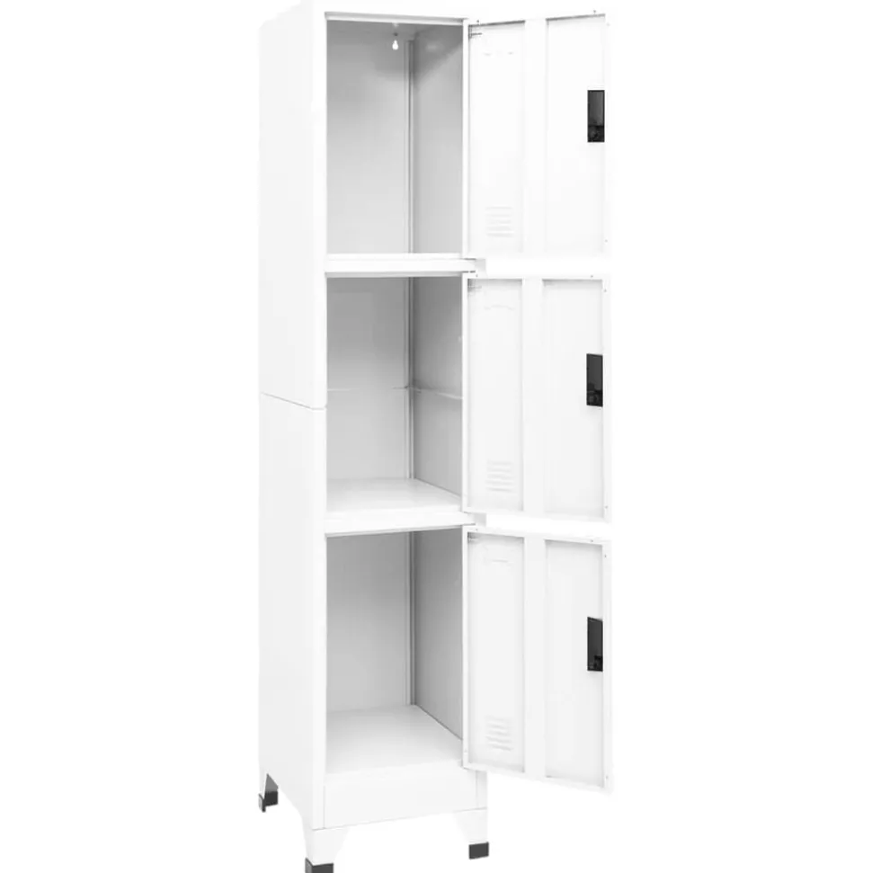 vidaXL Lockerkast 38x45x180 cm staal wit