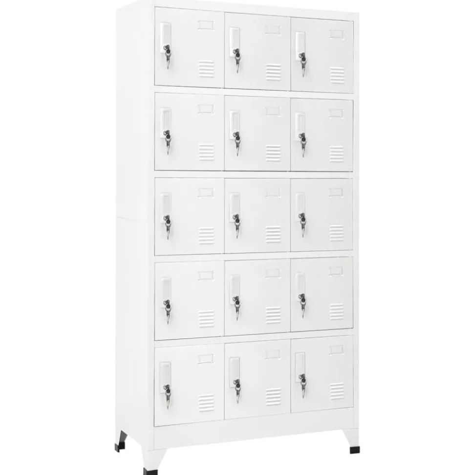 vidaXL Lockerkast 90x40x180 cm staal lichtgrijs