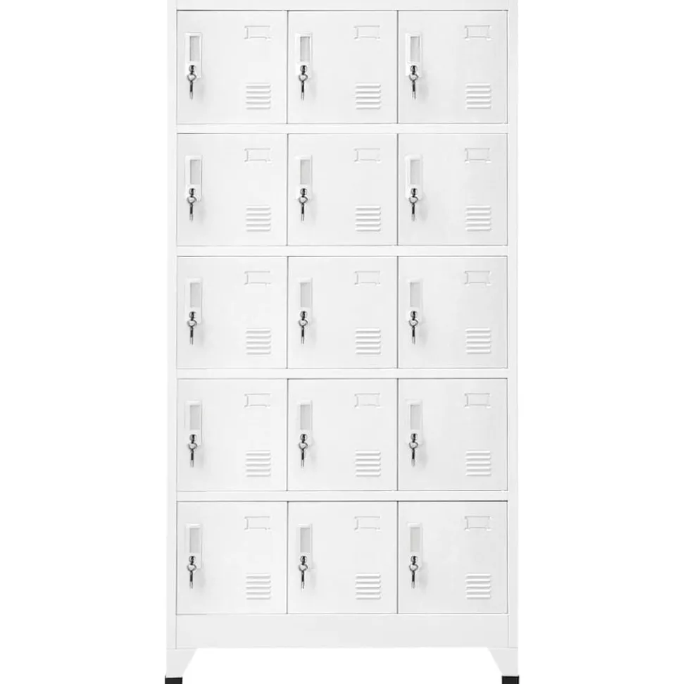 vidaXL Lockerkast 90x40x180 cm staal lichtgrijs