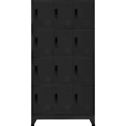 vidaXL Lockerkast 90x45x180 cm staal zwart