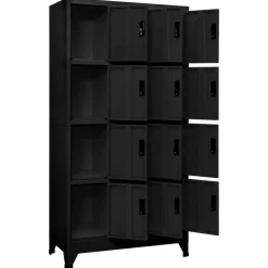 vidaXL Lockerkast 90x45x180 cm staal zwart