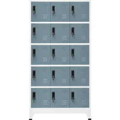 vidaXL Lockerkast 90x40x180 cm staal lichtgrijs en donkergrijs