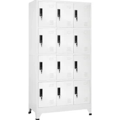 vidaXL Lockerkast 90x45x180 cm staal wit