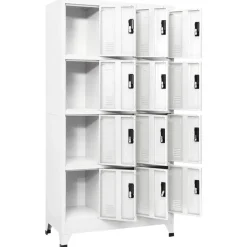 vidaXL Lockerkast 90x45x180 cm staal wit
