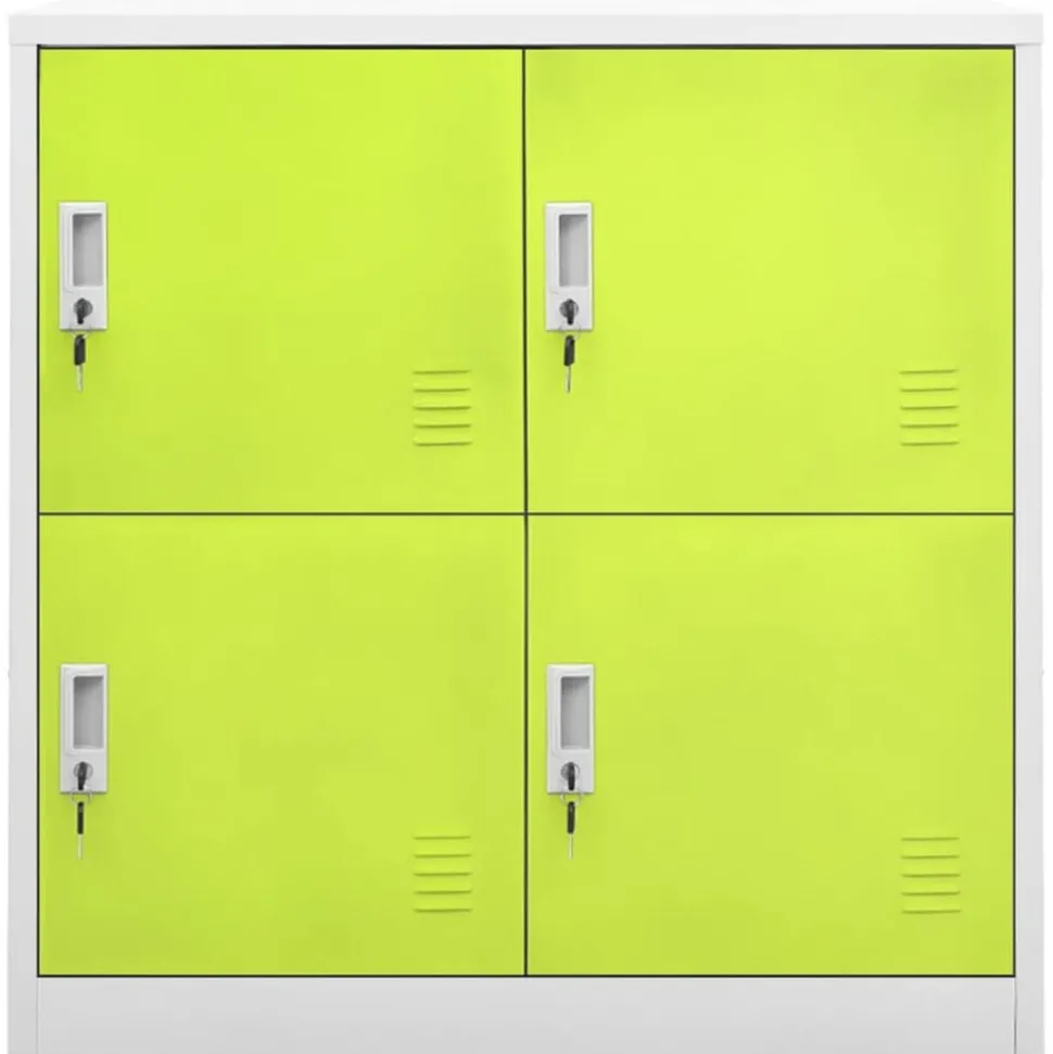 vidaXL Lockerkast 90x45x92,5 cm staal lichtgrijs en groen