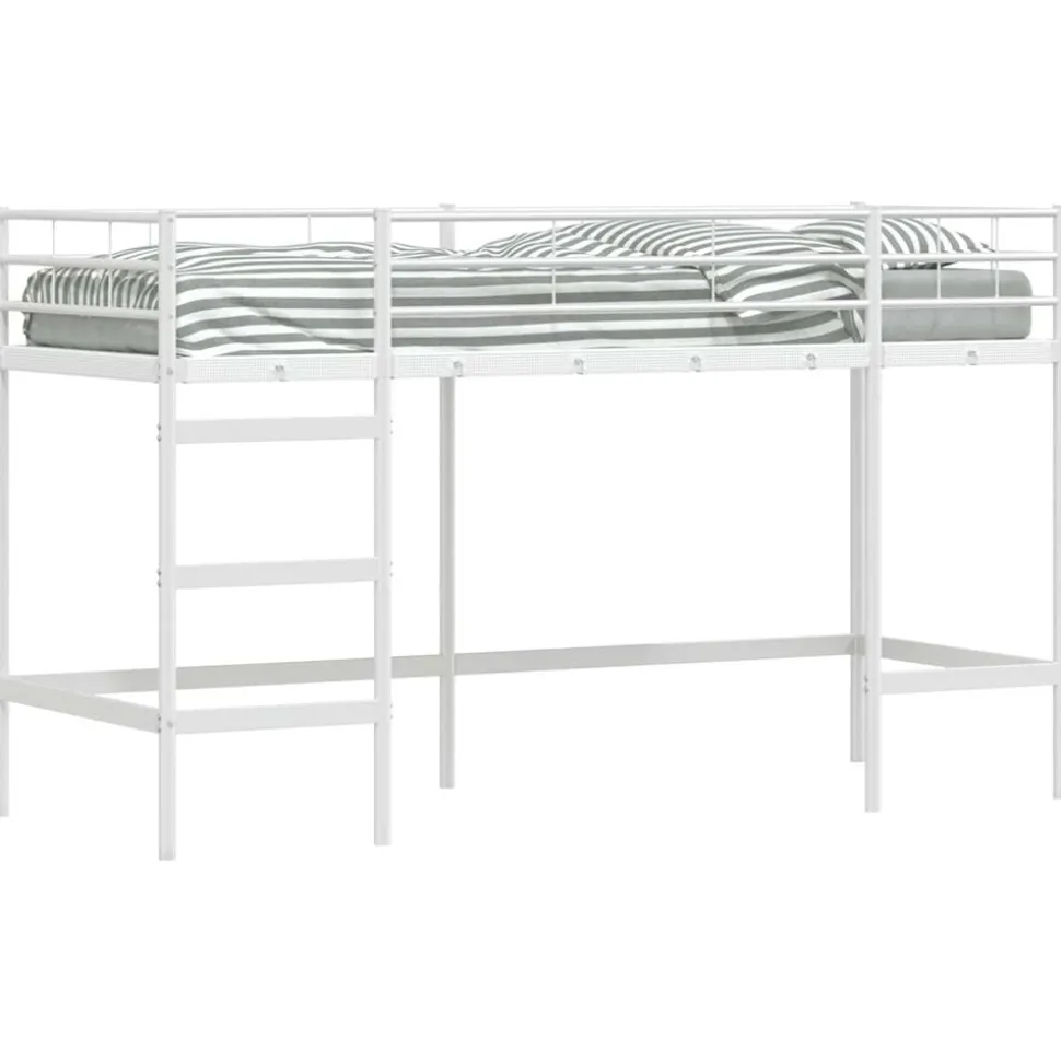 vidaXL Loftbed voor Kids Wit 74,5 x 190 cm Staal