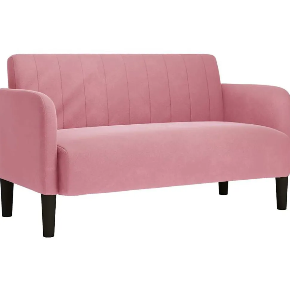 vidaXL Loveseat bank 109 cm fluweel roze