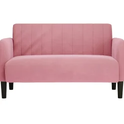 vidaXL Loveseat bank 109 cm fluweel roze