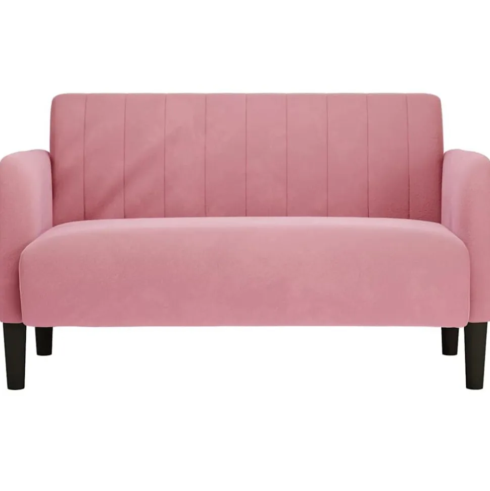vidaXL Loveseat bank 109 cm fluweel roze