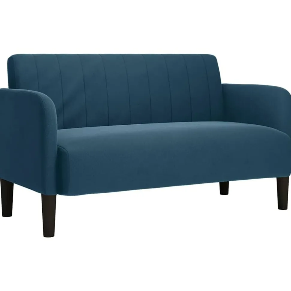 vidaXL Loveseat bank 109 cm fluweel blauw