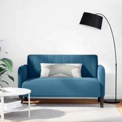 vidaXL Loveseat bank 109 cm fluweel blauw