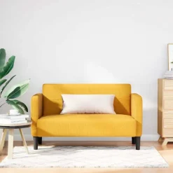 vidaXL Loveseat bank 109 cm corduroy stof lichtgeel