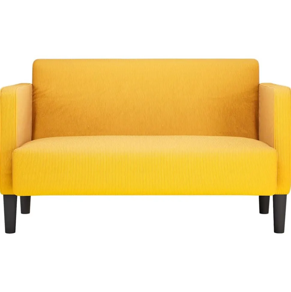 vidaXL Loveseat bank 109 cm corduroy stof lichtgeel