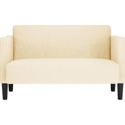 vidaXL Loveseat bank 109 cm corduroy stof crèmekleurig