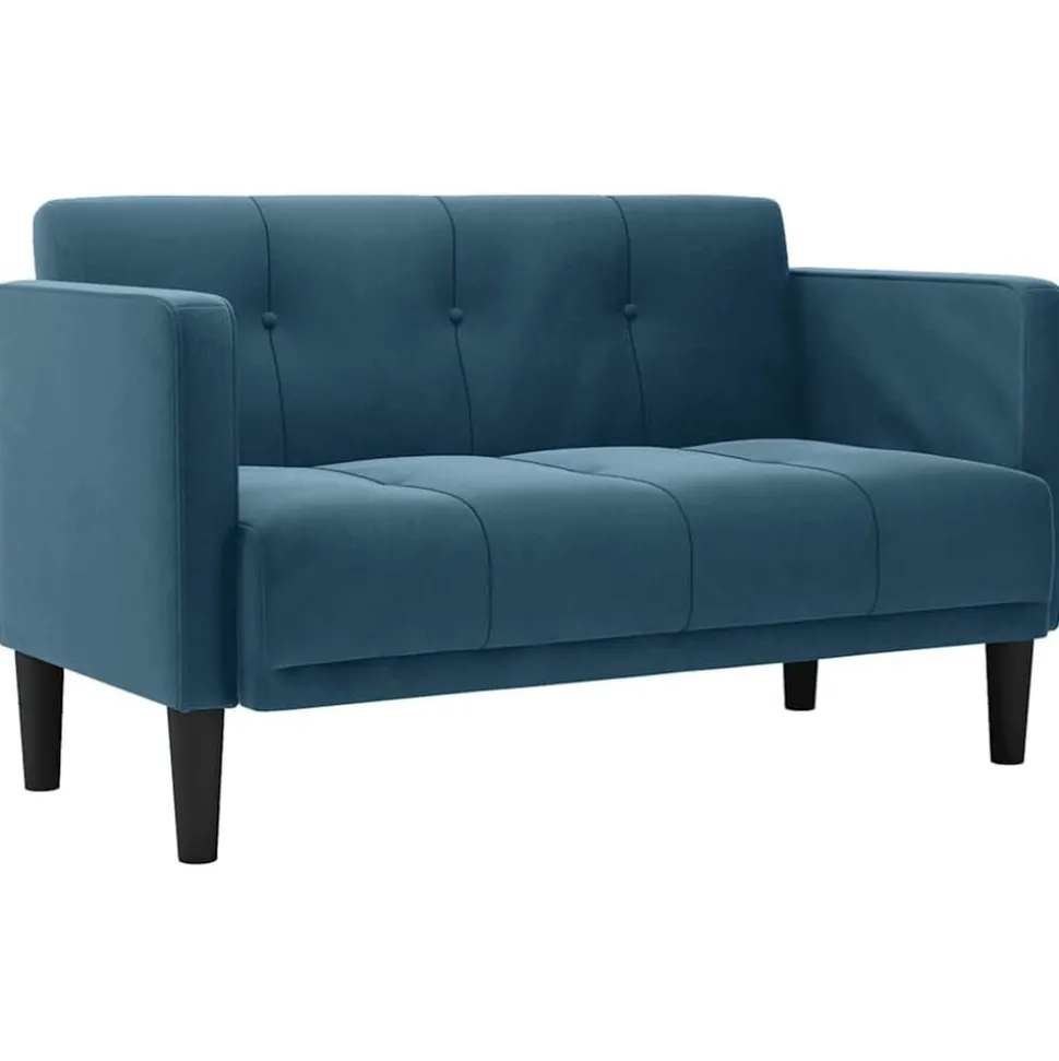 vidaXL Loveseat bank blauw 111 cm fluweel