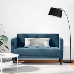 vidaXL Loveseat bank blauw 111 cm fluweel