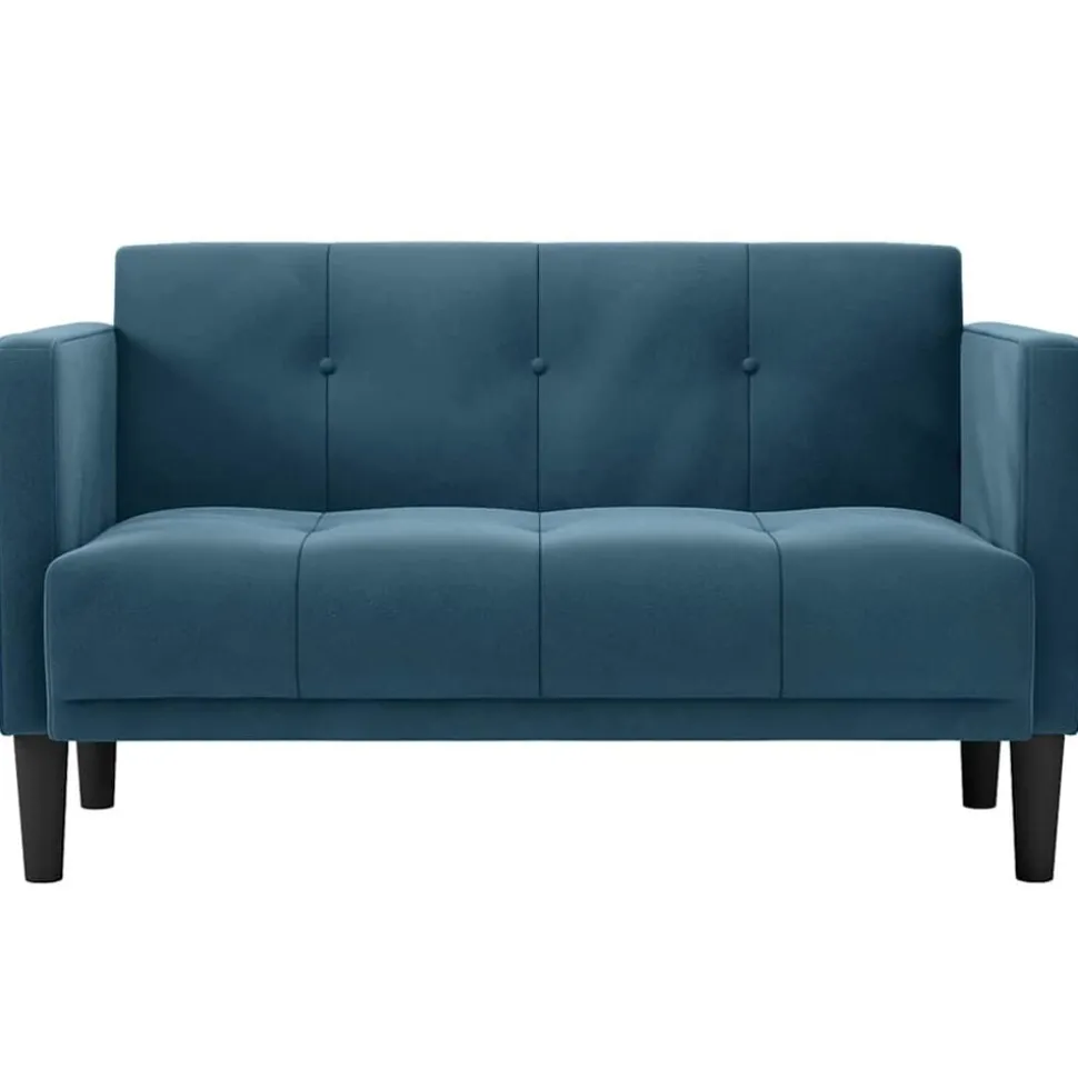 vidaXL Loveseat bank blauw 111 cm fluweel