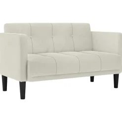 vidaXL Loveseat bank crème 111 cm fluweel