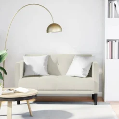 vidaXL Loveseat bank crème 111 cm fluweel