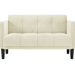 vidaXL Loveseat bank crème 111 cm fluweel