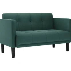 vidaXL Loveseat Bank Donkergroen 111 cm Stof
