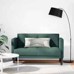 vidaXL Loveseat Bank Donkergroen 111 cm Stof