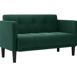 vidaXL Loveseat bank donkergroen 111 cm fluweel