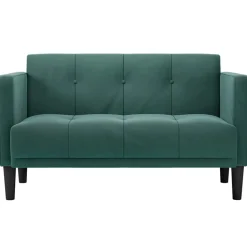 vidaXL Loveseat bank donkergroen 111 cm fluweel