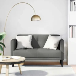vidaXL Loveseat Bank Donkergrijs 111 cm Stof
