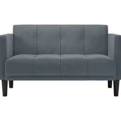 vidaXL Loveseat bank donkergrijs 111 cm fluweel