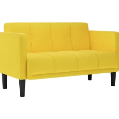 vidaXL Loveseat bank geel 111 cm stof