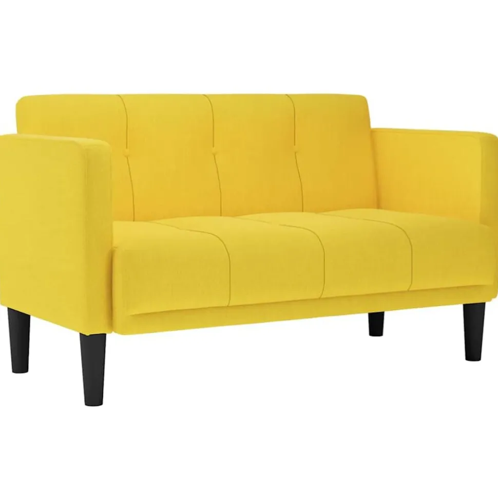 vidaXL Loveseat bank geel 111 cm stof