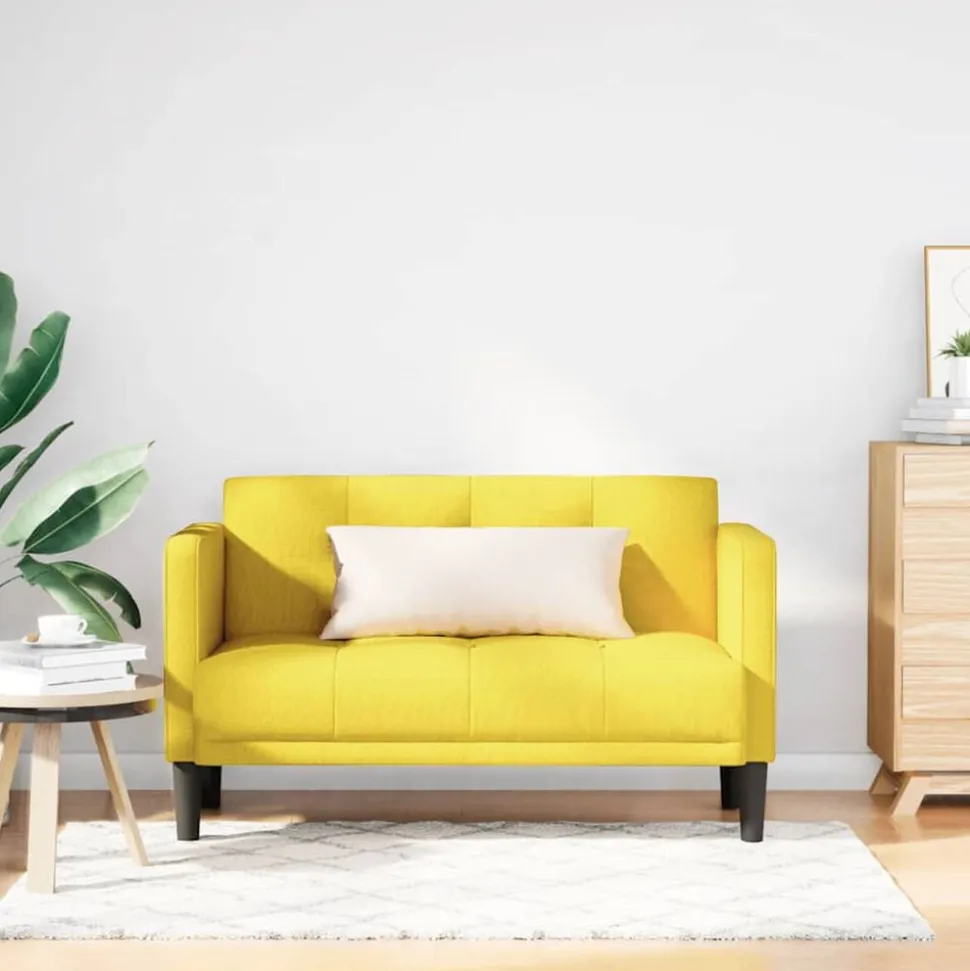 vidaXL Loveseat bank geel 111 cm stof