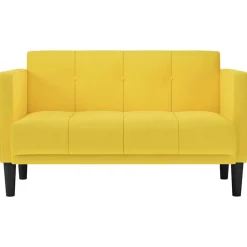 vidaXL Loveseat bank geel 111 cm stof