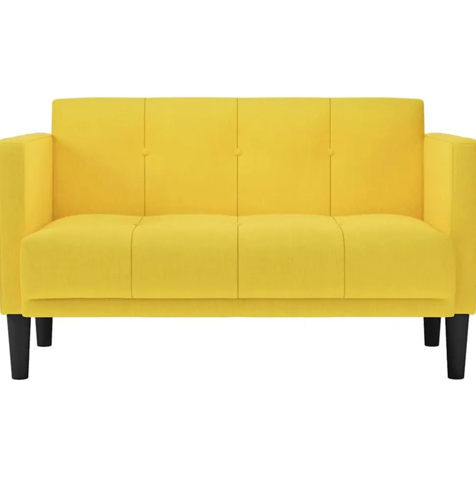 vidaXL Loveseat bank geel 111 cm stof