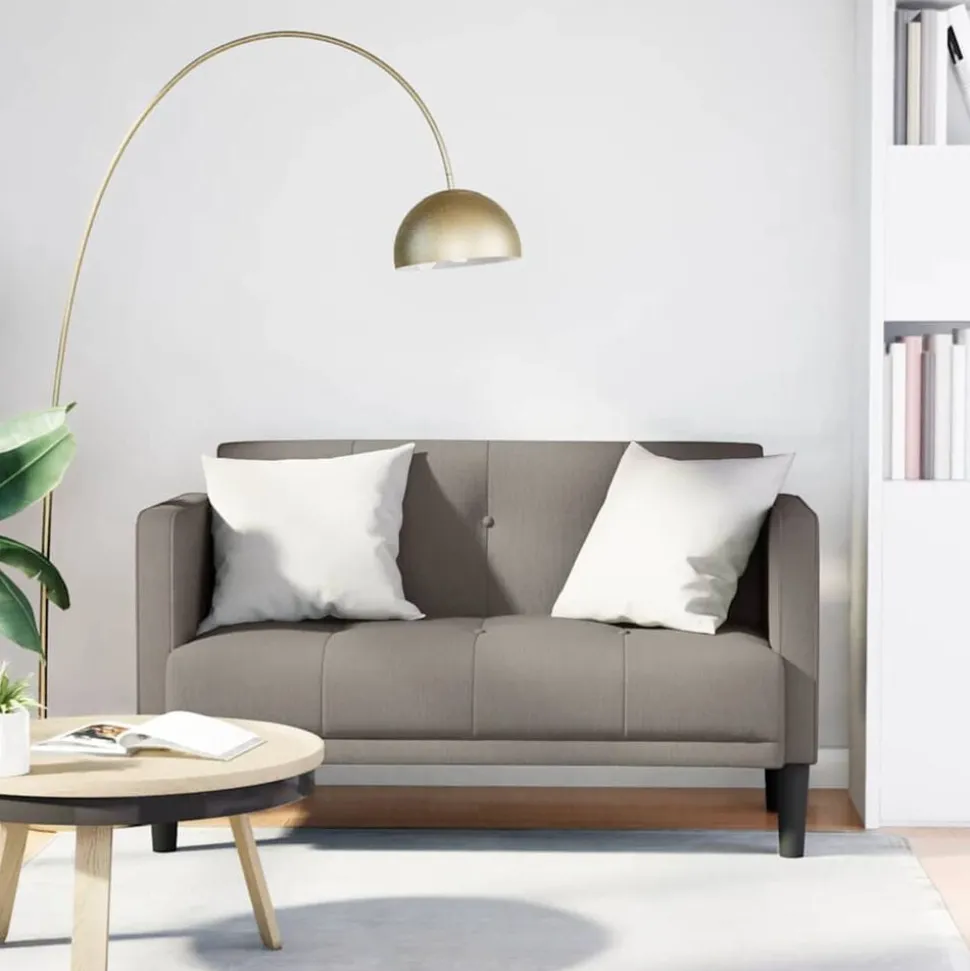 vidaXL Loveseat Bank Taupe 111 cm Stof