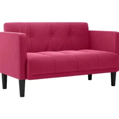 vidaXL Loveseat bank wijnrood 111 cm fluweel