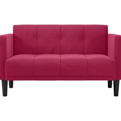 vidaXL Loveseat bank wijnrood 111 cm fluweel