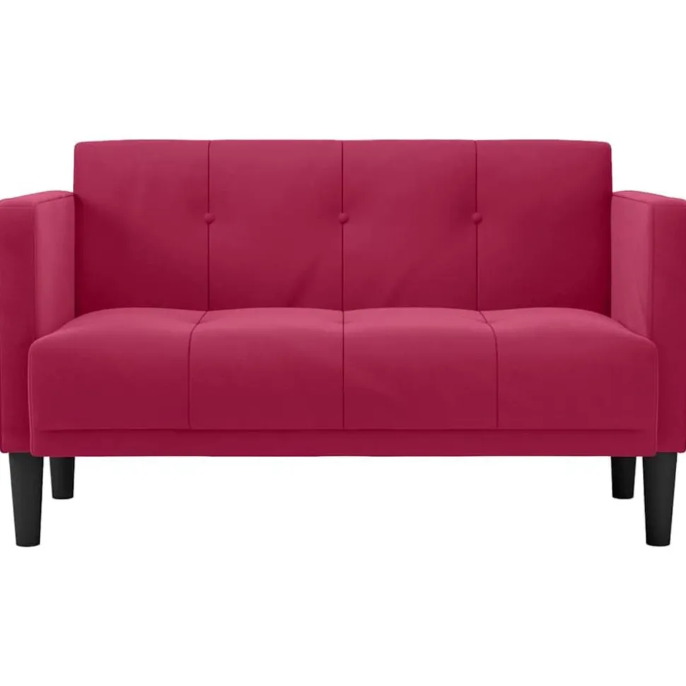 vidaXL Loveseat bank wijnrood 111 cm fluweel
