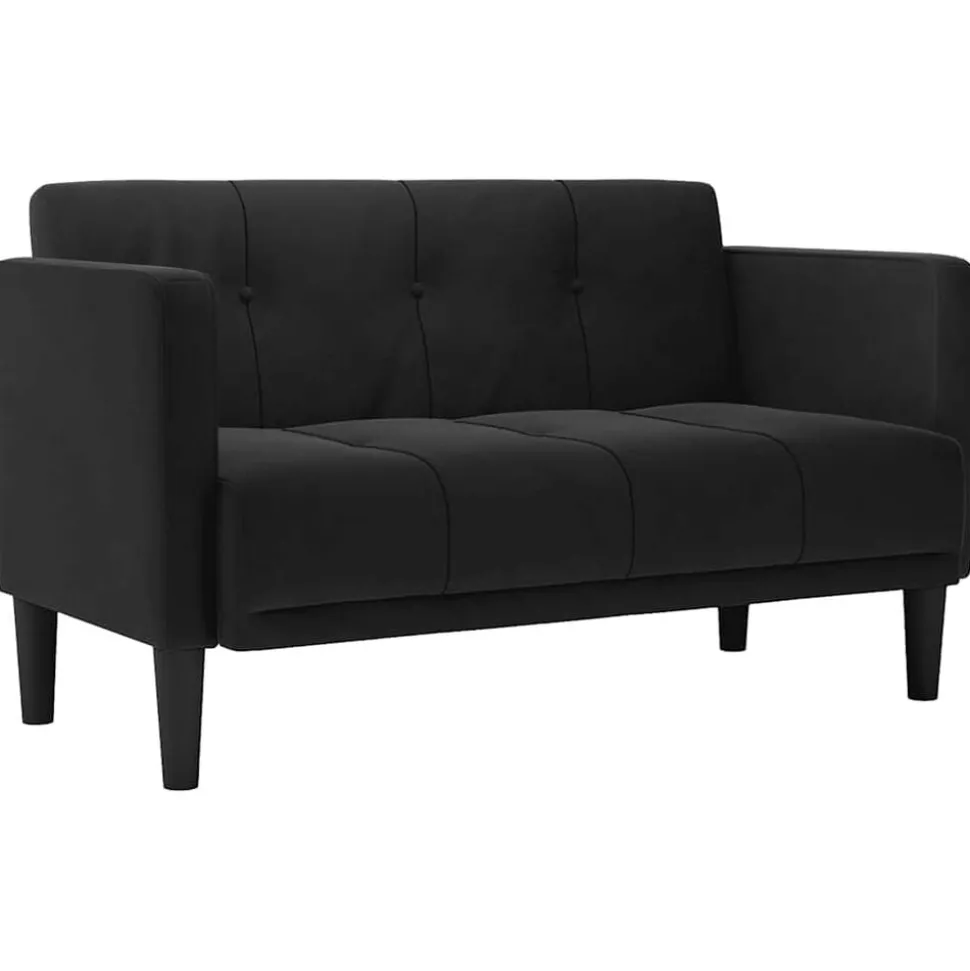 vidaXL Loveseat bank zwart 111 cm fluweel