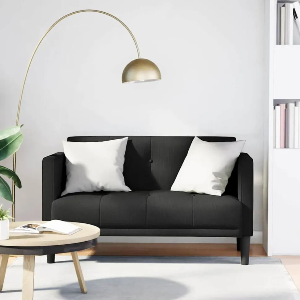 vidaXL Loveseat Bank Zwart 111 cm Stof