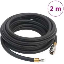 vidaXL Luchtslang hybride 0,6'' 2 m rubber en pvc zwart